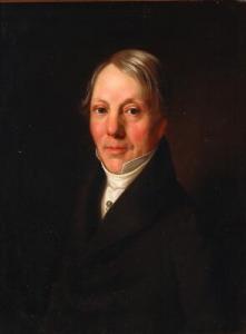 BRUNNICH Morten Thrane 1805-1861,Portrait of a gentleman in a black coat with ,1838,Bruun Rasmussen 2020-01-13