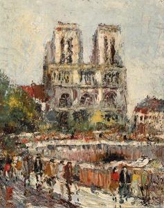 BRUNOTT Alfons Jan Frans 1930,View of the Notre-Dame in Paris,1957,Glerum NL 2010-06-14