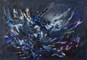 BRUNSCHWIG Colette 1927,Abstract composition in blue,1960,Rosebery's GB 2023-11-29