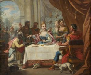 BRUSAFERRO Girolamo 1677-1745,Banchetto di Antonio e Cleopatra,Capitolium Art Casa d'Aste 2023-10-17