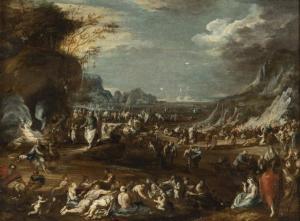 BRUSCO Cornelio 1600-1635,Die Israeliten in der Wüste (Moses schlägt Wasser ,Nagel DE 2020-03-18