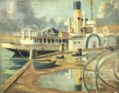 BRUSH H.J 1900-1900,a steamboat in harbour,Batemans Auctioneers & Valuers GB 2017-06-03
