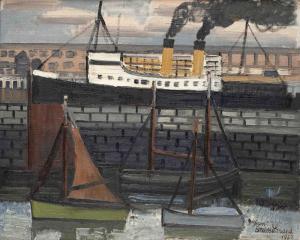 BRUSSELMANS Jean 1884-1953,The port at Oostende,1937,Venduehuis NL 2024-04-24