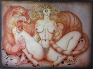 BRUSSILOWSKI Anatol 1932,Female nude with tiger,Auktionshaus Dr. Fischer DE 2020-06-06