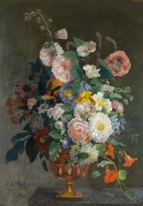 BRUYAS Marc Laurent 1821-1896,Vase de fleurs sur un entablement,Delorme-Collin-Bocage FR 2023-11-17