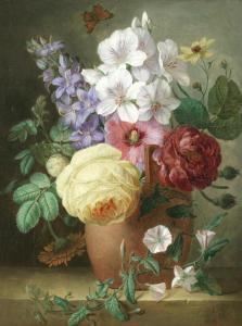 BRUYERE Élise Lebarbier 1776-1842,Still life of flowers in a terracotta vase,Bonhams GB 2018-03-20