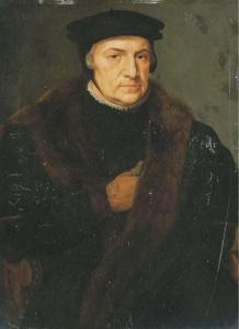 BRUYN Bartholomaeus I 1493-1555,Portrait d'homme au manteau de fourrure,Christie's GB 2004-06-24