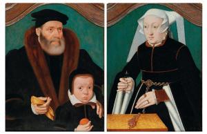 BRUYN Bartholomaeus II 1530-1606,Portrait of a Gentleman with his son; and Portrai,Palais Dorotheum 2019-10-22