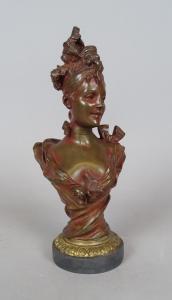 BRUYNEEL Victor Leopold 1859,Buste de jeune femme rose au corsage,Monsantic BE 2021-12-05