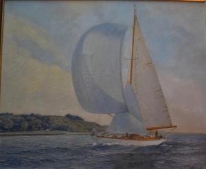 BRYAN Charles P 1920-2008,Sailing yacht off the Isle of Wight,1955,Andrew Smith and Son 2018-02-06