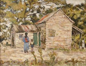 BRYAN Richard Jenkins,Pawleys Island Landscape with Cabin and African Am,1949,Burchard 2020-04-19