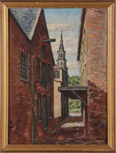 BRYAN Richard Jenkins 1907-1986,VIEW OF ST. PHILIP'S, CHARLESTON,1950,Charlton Hall US 2016-11-18