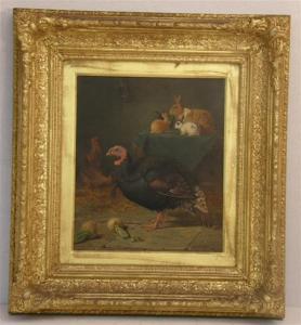 BRYANT H.M 1898,study of a turkey and rabbits,Ewbank Auctions GB 2008-12-18