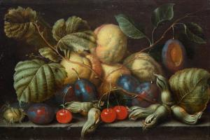 BRYER de Cornelis 1600-1600,Still life with cherries, plums and quinces,Galerie Koller CH 2022-09-23