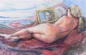 BRYSON Hilary 1900-1900,RECLINING NUDE LOOKING AT REFLECTION IN A MIR,Ross's Auctioneers and values 2020-06-17