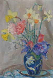 BRZESKA CIEŚLIŃSKA Halina 1923-2004,Kwiaty w wazonie,1908,Rempex PL 2016-06-15