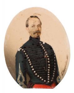 BRZEZINSKI Leon, Leo 1809-1865,Portret mężczyzny w mundurze,1855,Desa Unicum PL 2022-07-13