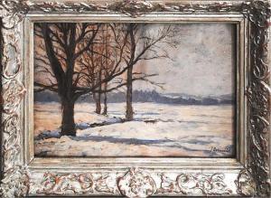 BUBENICEK Jindrich 1856-1935,Landscape under Snow,Vltav CZ 2017-09-21