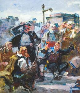 BUBNOV ALEXANDR 1908-1964,Sketch for the painting "Yablochko".,1938,Sovcom RU 2018-10-25