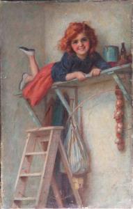 BUCHANAN Alexander Strahan 1800-1900,A young girl on a shelf,Mallams GB 2005-12-14