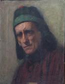 BUCHANAN Norman Alexander,Portrait of an old man wearing a greenhead garment,Mallams 2009-07-08