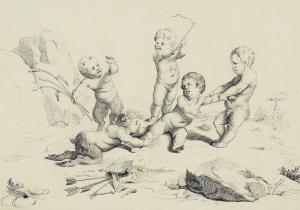 BUCHBINDER Jozef 1839-1909,Fauns and Cupids Playing,Agra-Art PL 2012-03-18