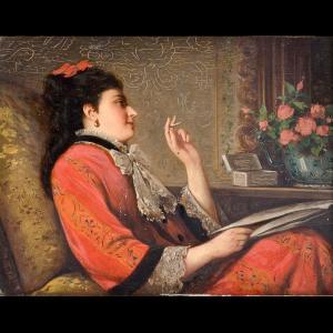 BUCHE Joseph 1848-1917,Ritratto di dama con sigaretta,Von Morenberg IT 2012-06-17