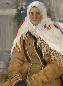 BUCHKURY ALEXANDER ALEXEEVICH 1870-1942,Flicka från Podgorny,Stockholms Auktionsverket SE 2016-12-07