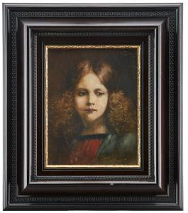 BUCHNER Georg 1858-1914,Porträtt av ung flicka,Uppsala Auction SE 2021-09-14