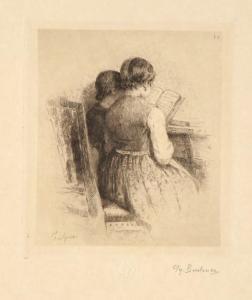 BUCHNER Georg 1858-1914,Zwei lesende Mädchen,Allgauer DE 2018-04-19