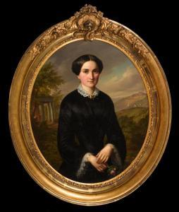 BUCHNER Johann Georg 1815-1857,Qualitätvolles Frauenbildnis,1853,Wendl DE 2020-10-22
