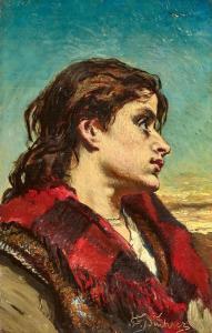 BUCHSER Frank 1828-1890,Die Trauer Irlands,1876,Dobiaschofsky CH 2024-11-08