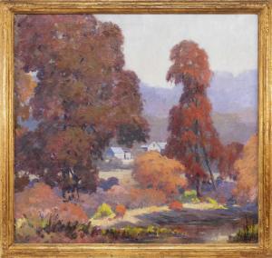BUCHTA Anthony 1896-1967,A farm as seen through autumnal trees,Eldred's US 2018-11-16
