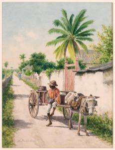 BUCHTERKIRCH Armin 1859-1915,Street Scene, Bermuda, Bahamas,Cottone US 2023-11-29