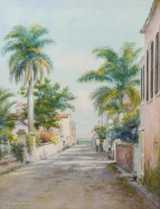 BUCHTERKIRCH Armin 1859-1915,Street Scene with Figures in Nassau,Burchard US 2023-01-22