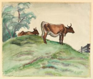 BUCHTY Josef 1893-1966,Kühe auf der Weide,1929,Allgauer DE 2021-05-06