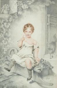 BUCK Adam 1759-1833,Portrait of a young boy sitting on an upturned whe,Adams IE 2015-10-13