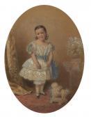 BUCK Sidney 1790-1860,PORTRAIT OF A YOUNG GIRL WITH A TOY DOG,1858,Mellors & Kirk GB 2019-08-14