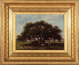 BUCK William Henry 1840-1888,Cows Resting under a Louisiana Live Oak,Neal Auction Company 2021-04-17