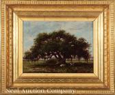 BUCK William Henry 1840-1888,Two Cows under an Oak Tree,Neal Auction Company US 2020-11-21