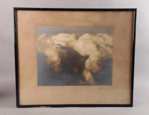 BUCKHAM Alfred G 1879-1956,CLOUD FORMATION WITH BIPLANE,1920,Morphets GB 2021-09-09