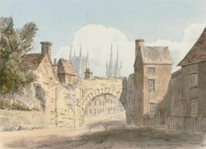 BUCKLER John Chessell 1793-1894,North side of the Roman Gate at Lincoln,1809,Christie's 2009-12-08