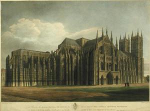 BUCKLER John 1770-1851,North East View of the Abbey Church of St Peter, W,Cheffins GB 2017-03-23