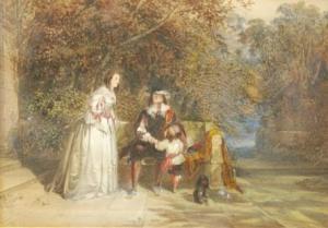 BUCKLEY John Edmund,Charles I and family on a terrace,1857,Fieldings Auctioneers Limited 2016-04-02