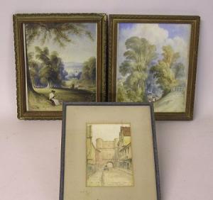 BUCKLEY William 1800-1800,W Buckley, figures in a rural setting, watercolour,Sworders GB 2008-02-27