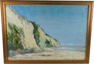 BUCKLIN William Savery 1851-1928,beach scene with white cliffs at left,Winter Associates 2018-06-25