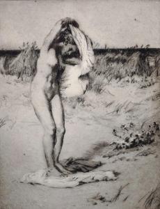 BUCKMAN Percy,A Beach Scene with a Naked Girl removing her Cloth,1910,John Nicholson 2019-01-30