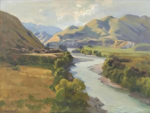 BUCKMASTER Ernest William 1897-1968,River with Mountains,Leonard Joel AU 2023-10-24