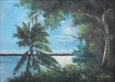 BUCKNER Ellis 1943-1991,Florida Highwaymen nocturnal moonlight Indian Rive,1500,Burchard 2017-03-26