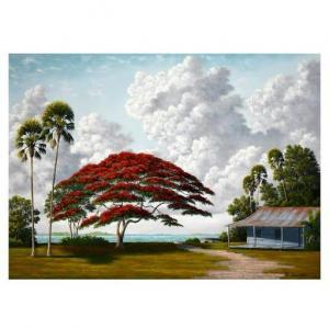 BUCKNER George 1942-2002,Florida Landscape Scene with Poinsiana Tree,Kodner Galleries US 2021-09-02